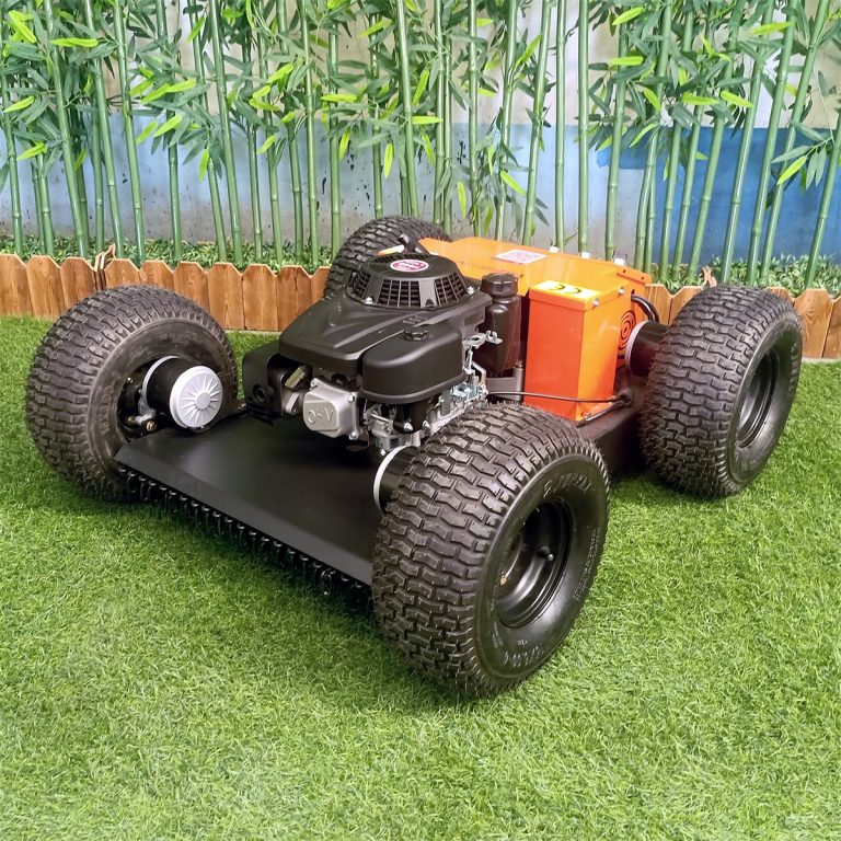 remote operated track-mounted roadside tank lawnmower